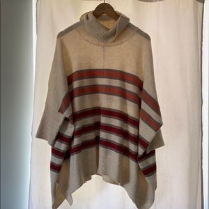 Stripped poncho sweater